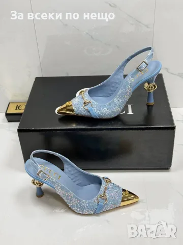 Gucci Елегантни Черни Дамски Обувки С Ток И Кристали - Различни Цветове Код SEM-378