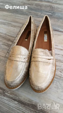 Ежедневни Красиви Дамски Обувки с Напукан Златен Ефект Мека Материя , снимка 2 - Дамски ежедневни обувки - 50121557