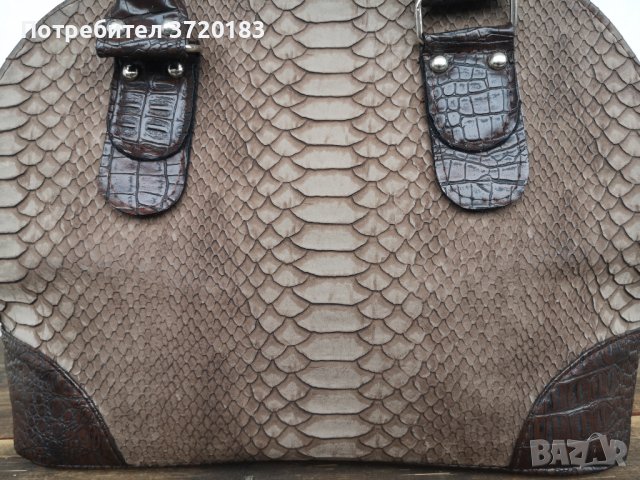 Дамска чанта от набук и изкуствена кожа , снимка 4 - Чанти - 44306539