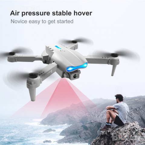 § Нови 3 цвята E99 PRO Dron 4k HD 2 камери WIFI FPV Въздушна фотография избягва препятствия Вносител, снимка 15 - Дронове и аксесоари - 39821192