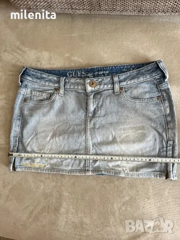 Къса оригинална дънкова пола на Guess/Гес-26номер, снимка 6 - Поли - 50296268