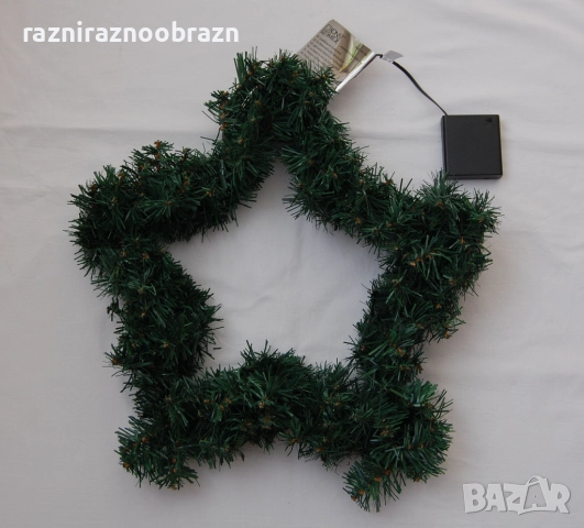 Коледна звезда от борови клонки и ЛЕД светлини , снимка 11 - Други - 52673168