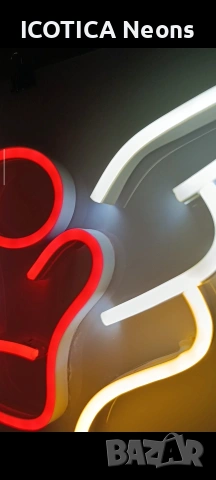 🥊 LED Неонова Червена Ръкавица с Бели и Жълти Крила | ICOTICA, снимка 4 - Лед осветление - 53513142