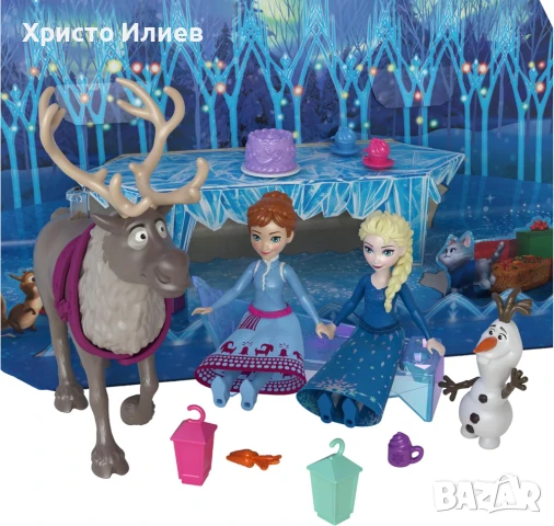 Frozen Коледен календар Замръзнало кралство Елза и Анна адвент календар с кукли, снимка 2 - Кукли - 50738208