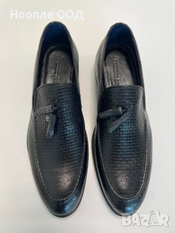 Мъжки кожени официални обувки - Черни - 42, снимка 2 - Официални обувки - 41541906