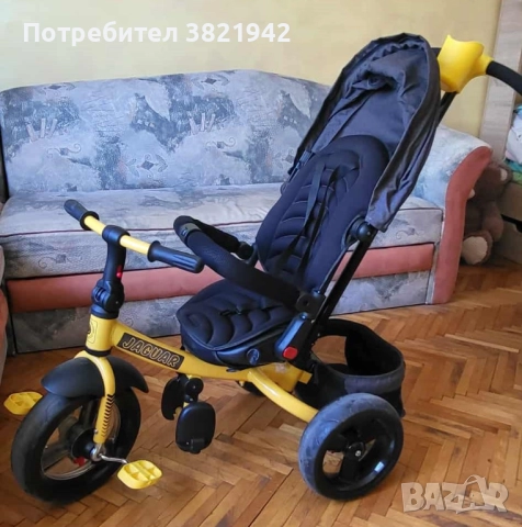 Триколка 2в1 Lorelli Jaguar с непомпащи гуми, с родителски контрол и сенник, снимка 1