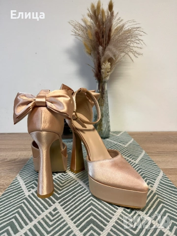 Официални обувки на висок ток (37/38 номер), снимка 6 - Дамски обувки на ток - 53642456