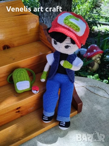 Аш Кечъм / Плетена кукла / Покемон/ Pokémon , снимка 3 - Кукли - 50978055