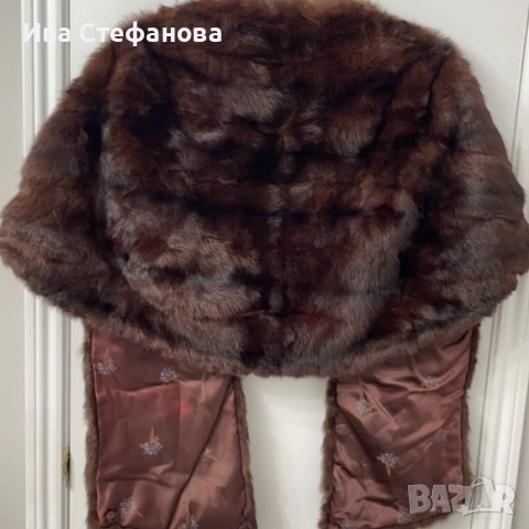 норков шал наметка болеро от норка естествен косъм кафяв универсален размер , снимка 4 - Рокли - 39970757