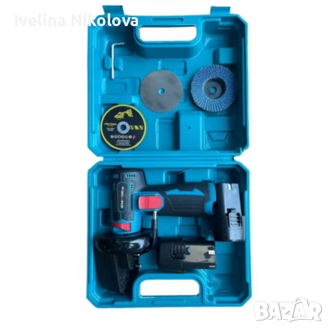 Мини ъглошлайф KraftRoyal 24V 6Ah с безчетков мотор и 2 батерии за бързо и прецизно рязане, снимка 5 - Ъглошлайфи - 53400130