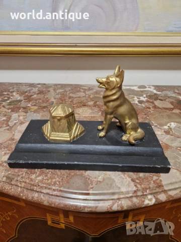 Чудесна антикварна френска фигурална мастилница , снимка 3 - Други ценни предмети - 53139753