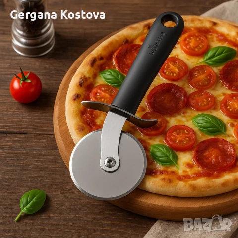 🍕 Luigi Ferrero Prima FR-1217 – професионален уред за рязане на пица с въртящ се диск (Ø 6.5 см), снимка 1