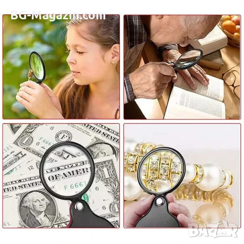 Джобна сгъваема увеличителна ръчна лупа мини 4X увеличение за четене етикети малка деца насекоми, снимка 2 - Други инструменти - 50920344