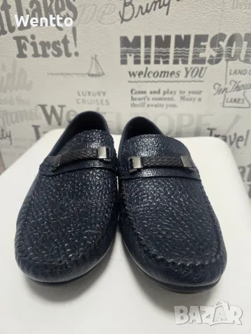 Мъжки мокасини - тъмносини, снимка 2 - Мокасини - 48858608