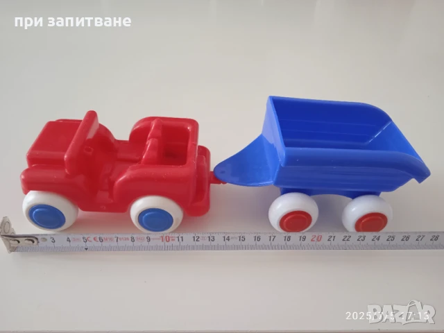Играчка количка Jeep на Viking toys и ремарке на Flex toys, Sweden, обща дължина 28 см., снимка 3 - Колекции - 50918310