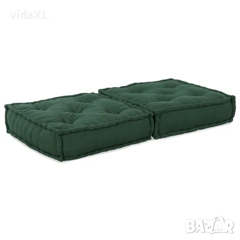 vidaXL Модулен диван зелен 70x70x36 плат, снимка 5 - Дивани и мека мебел - 56147526
