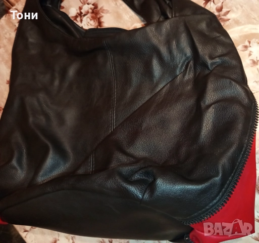 Нова Кожена Дамска Чанта с Два Странични Ципа , снимка 8 - Чанти - 52418703