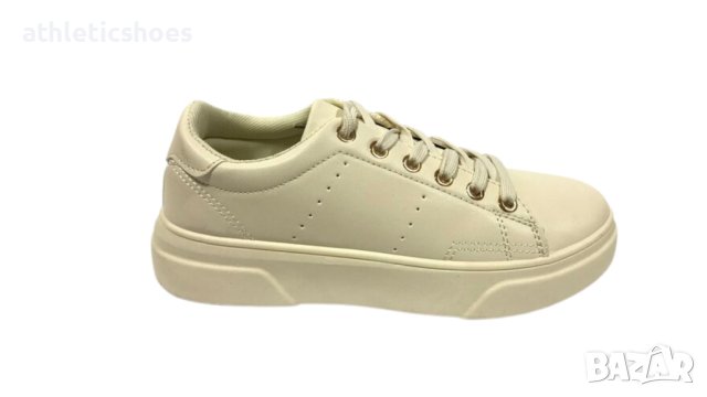 Дамски кожени гуменки в бежово 