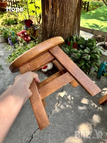 Столче / Табуретка от масивно тиково дърво, снимка 3 - Декорация за дома - 47125807