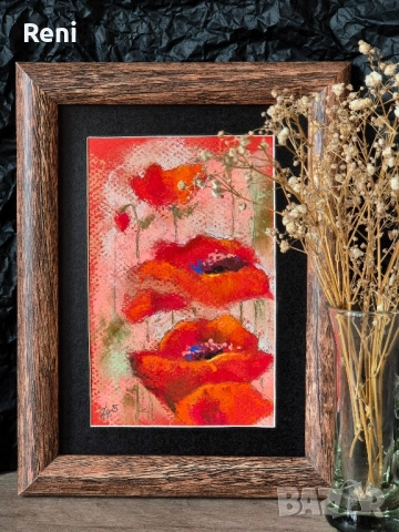 Макове, миниатюра, пастел