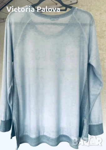 „Защото си уникална“ – италианска блуза GISELLE с кристали и люрексови вставки, снимка 6 - Блузи с дълъг ръкав и пуловери - 53632508