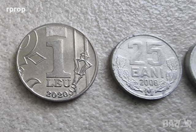 Монети. Молдова. 10 , 25 бани и 1 лея.  3 бр, снимка 2 - Нумизматика и бонистика - 42425247