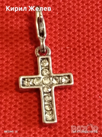 Сребърен медальон с инкрустирани кристали стилен дизайн много красив 52616, снимка 7 - Колиета, медальони, синджири - 53051486