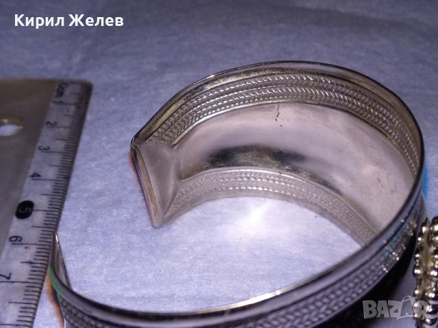 ПРЕКРАСНА СРЕБРИСТА НИКЕЛИРАНА РЕГУЛИРУЕМА ТЮРЗОАЗЕНА ВИНТИДЖ АРТ ГРИВНА от БЛАГОРОДНА СТОМАНА 57891, снимка 9 - Гривни - 41192272