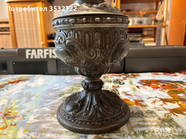 Антична газена лампа, снимка 4 - Антикварни и старинни предмети - 51240979