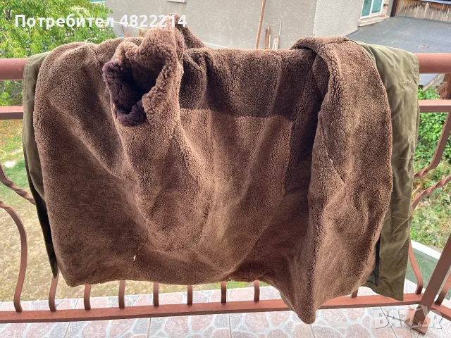 Нова военна шуба с кожена подплата и подарък още една шуба, снимка 5 - Палта - 54795058