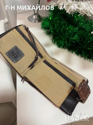 Мъжки портфейл от кожа на крокодил, снимка 7 - Портфейли, портмонета - 48564402