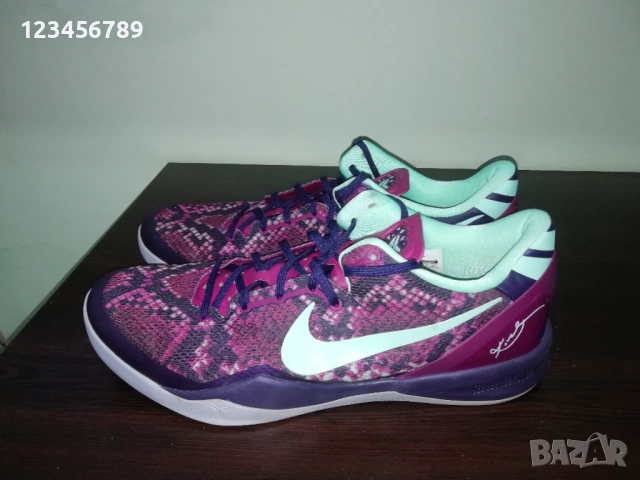 Nike Kobe Bryant 8 Pit Viper 2013 Purple Dynasty Green Sneakers оригинални Коби Брайънт маратонки , снимка 2 - Спортни обувки - 53309659