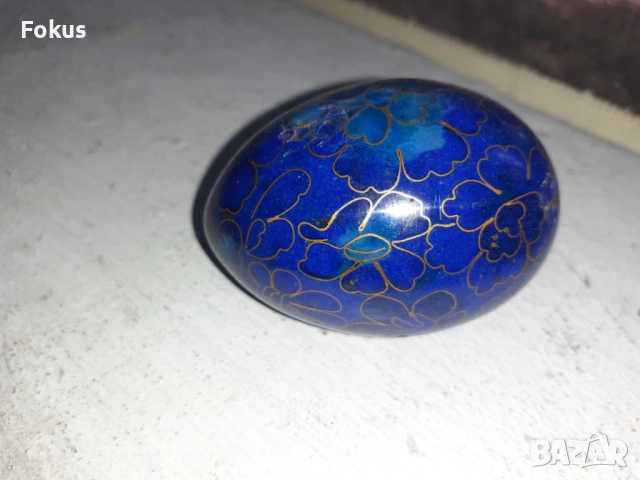Старо красиво яйце Клоазоне cloisonne, снимка 2 - Антикварни и старинни предмети - 53456991