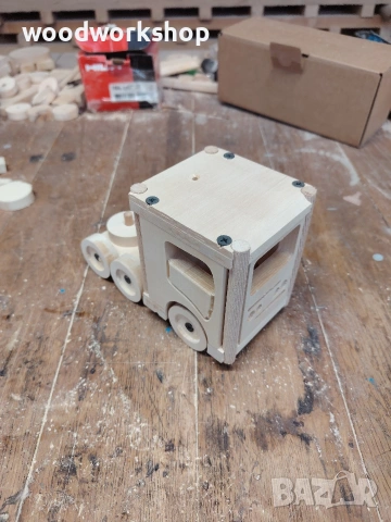 Дървена играчка, направи си сам играчка, ТИР от дърво. играчка за сглобяване , снимка 5 - Образователни игри - 53614613