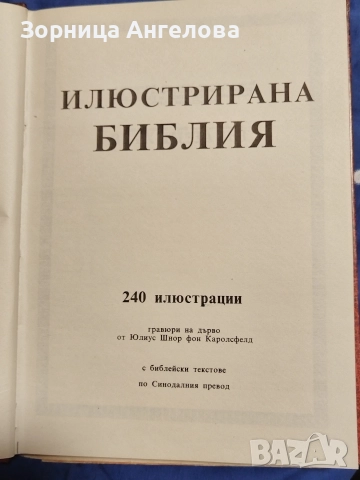 Илюстрирана Библия“ с 240 класически гравюри на дърво от Юлиус Шнор фон Каролсфелд, 1993 г. , снимка 2 - Колекции - 52929687