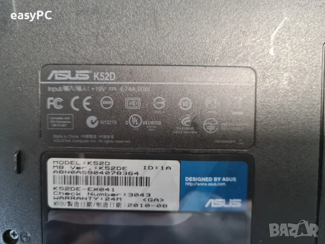 ASUS K52D - части, снимка 3 - Части за лаптопи - 50688124