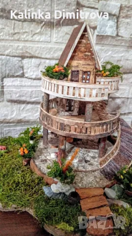 Ръчно изработена къщичка на три нива., снимка 3 - Декорация за дома - 49458296