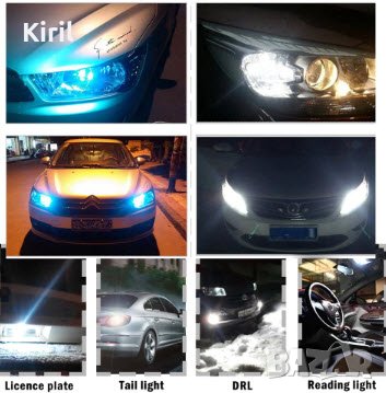 Комплект 2 броя диодни Led T10 1W , лед крушки за интериор,осветление номер, снимка 1