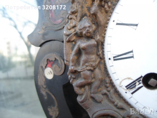 Портален Френски Часовник/19век,Дърво/Интарзия-Работи, снимка 5 - Антикварни и старинни предмети - 35959204