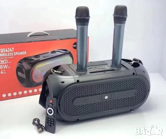 Преносима Bluetooth колонка с 2 микрофона в ново състояние, снимка 5 - Тонколони - 52020994