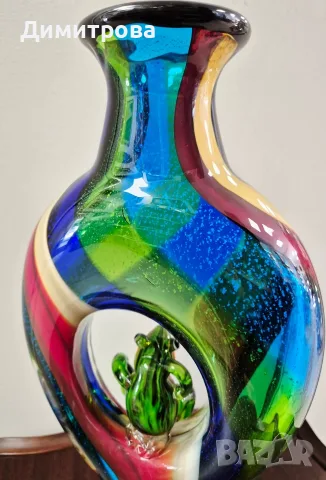 Голяма масивна ваза Murano style glass , снимка 7 - Вази - 56327446