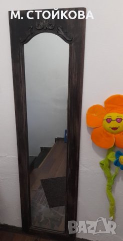 ГОЛЯМО ОГЛЕДАЛО С ДЪРВЕНА РАМКА И ОРНАМЕНТИ - РЕСТАВРИРАНО, снимка 3 - Огледала - 13050253