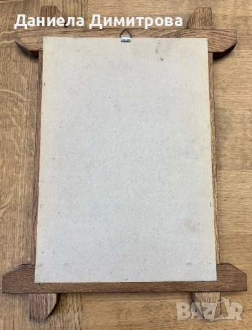 Релефна картина от калай в рамка от дърво масив, снимка 4 - Антикварни и старинни предмети - 53726926