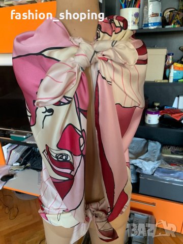 Голям копринен шал ( десен женски лица), снимка 14 - Шалове - 40223699