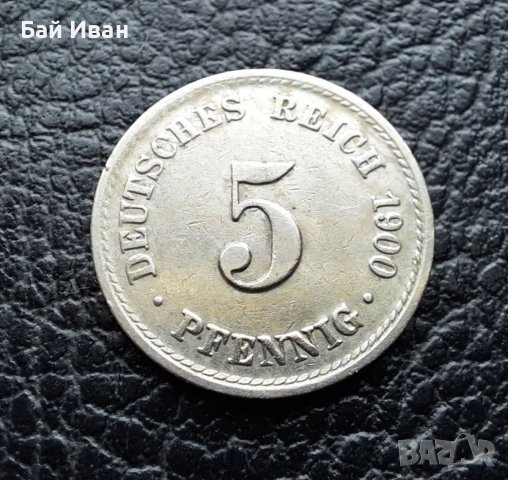 Стара монета 5 пфенига 1900 г.буква  А -  Германия-топ качество на топ цена ! , снимка 2 - Нумизматика и бонистика - 39724065