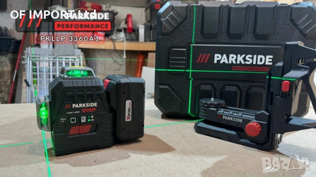 Акумулаторен Лазерен Нивел с Кръстосани Линии PARKSIDE Performance 20V PKLLP 3360 A1, снимка 5 - Други инструменти - 53494279