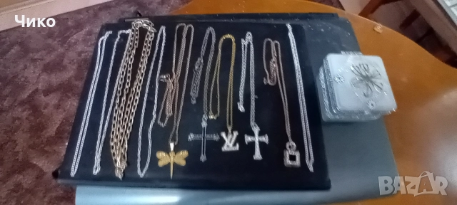 10бр позлатени женски колиета и кутия за бижута, снимка 4 - Антикварни и старинни предмети - 52225854