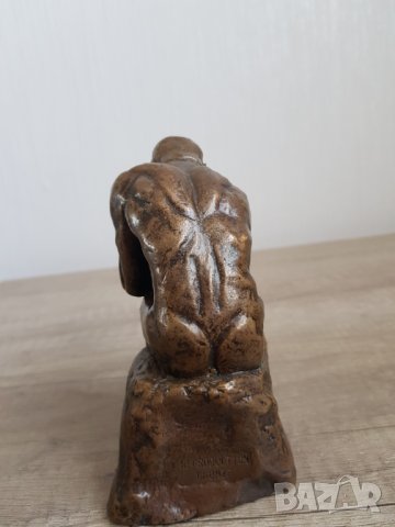Стара бронзова фигура "Мислителят", снимка 6 - Антикварни и старинни предмети - 42417049