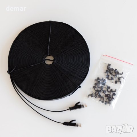 Плосък гигабитов мрежов кабел 30 метра високоскоростен 10/100/1000Mbps, снимка 8 - Друга електроника - 42178380