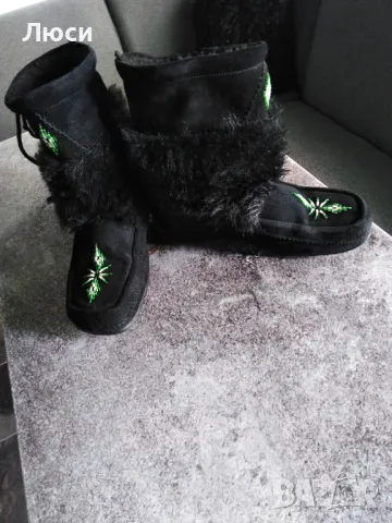 Меки топли велурени ботуши /апрески /, снимка 3 - Дамски боти - 49402941